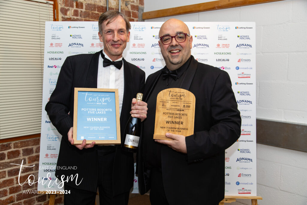 John Potter and Mike Scott with the award for New Tourism Business of the Year